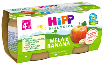 HIPP BIO OMOGENEIZZATO MELA/BANANA 2X80 G - Farmafamily.it