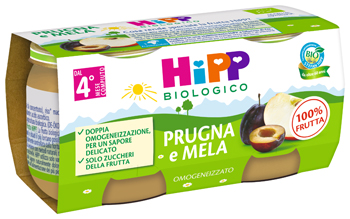 HIPP BIO OMOGENEIZZATO PRUGNA E MELA 2 X 80 G - Farmafamily.it