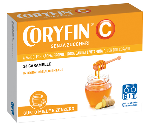 CORYFIN C SENZA ZUCCHERO MIELE ZENZERO 24 CARAMELLE - Farmafamily.it