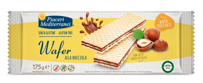 PIACERI MEDITERRANEI WAFER NOCCIOLA 175 G - Farmafamily.it