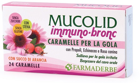 MUCOLID BRONC IMMUNO 24 CARAMELLE GUSTO ARANCIA - Farmafamily.it