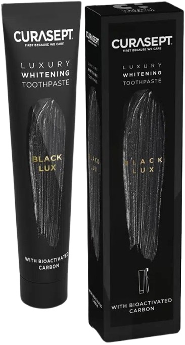 CURASEPT BLACK LUXURY WHITENING DENTIFRICIO 75 ML - Farmafamily.it