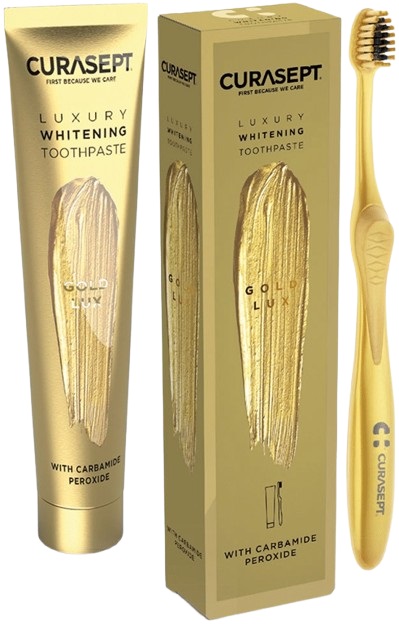 CURASEPT GOLD LUXURY WHITENING DENTIFRICIO 75 ML - Farmafamily.it