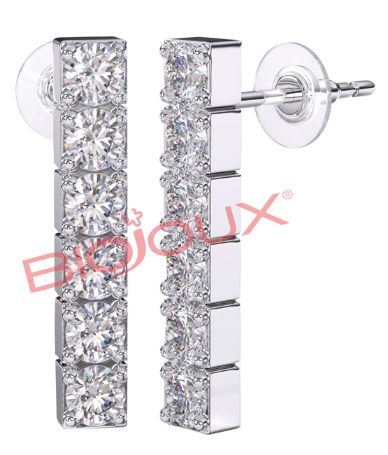 ORECCHINI IN-LINE ZIRCONS 18MM - Farmafamily.it