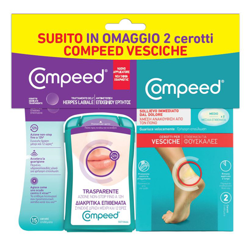 COMPEED TRATTAMENTO DELL'HERPES LABIALE+ CEROTTI VESCICHE MISURA MEDIA 17 PEZZI - Farmafamily.it