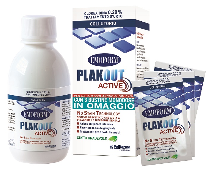 EMOFORM PLAK OUT ACTIVE 0,20% 200 ML + 3 BUSTE - Farmafamily.it
