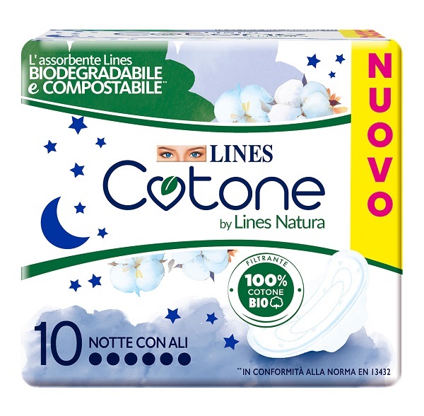 LINES COTONE BIO ULTRA NOTTE 8+2 PEZZI - Farmafamily.it