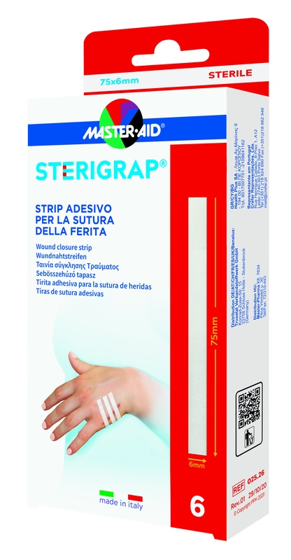 MASTER-AID STERIGRAP STRIP ADESIVO SUTURA FERITE 75X6 MM 6 PEZZI - Farmafamily.it
