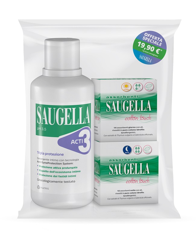 SAUGELLA ACTI3 SCATOLE ASSORBENTI GIORNO E NOTTE - Farmafamily.it