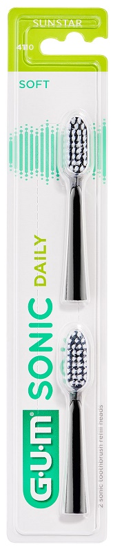 GUM SONIC DAILY SPAZZOLINO BATTERIA REFILL BLACK 2 PEZZI - Farmafamily.it