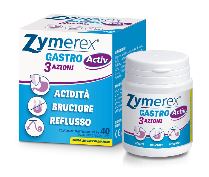 ZYMEREX GASTRO ACTIV 3 AZIONI 40 COMPRESSE MASTICABILI - Farmafamily.it
