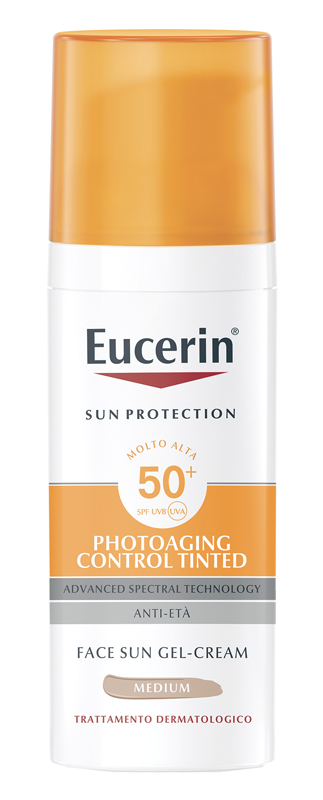 EUCERIN SUN PHOTOAGING CONTROL TINTED GEL CREME SPF50+ MEDIUM 50 ML - Farmafamily.it