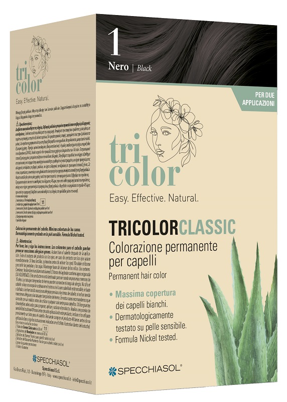 TRICOLOR CLASSIC 1 NERO 2 TUBI 50 ML + 2 SHAKER 50 ML + 4 BUSTINE 8 ML - Farmafamily.it