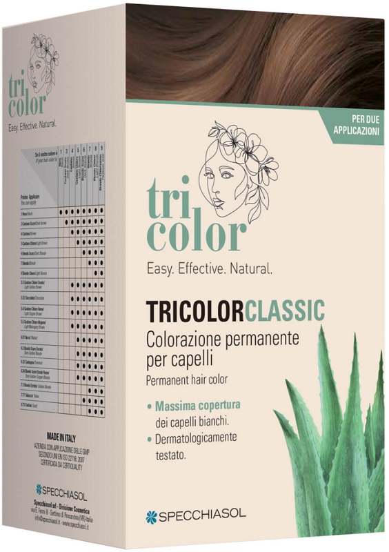 TRICOLOR CLASSIC 6 BIONDO SCURO 2 TUBI 50 ML + 2 SHAKER 50 ML + 4 BUSTINE 8 ML - Farmafamily.it