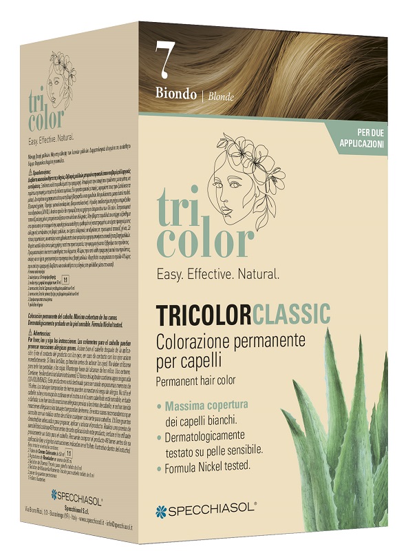 TRICOLOR CLASSIC 7 BIONDO 2 TUBI 50 ML + 2 SHAKER 50 ML + 4 BUSTINE 8 ML - Farmafamily.it