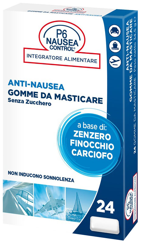 P6 NAUSEA CONTROL 24 GOMME DA MASTICARE SENZA ZUCCHERO - Farmafamily.it
