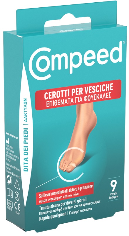 COMPEED CEROTTO VESCICHE DITA DEI PIEDI 9 PEZZI CARTON - Farmafamily.it