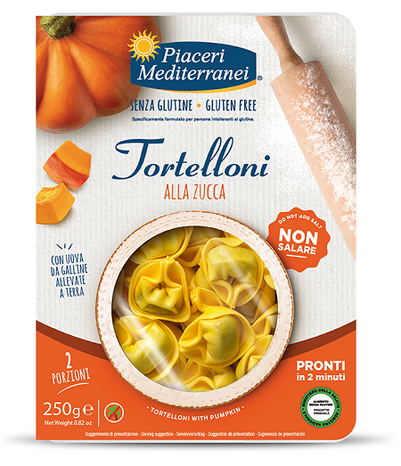 PIACERI MEDITERRANEI TORTELLONI ZUCCA 250 G - Farmafamily.it