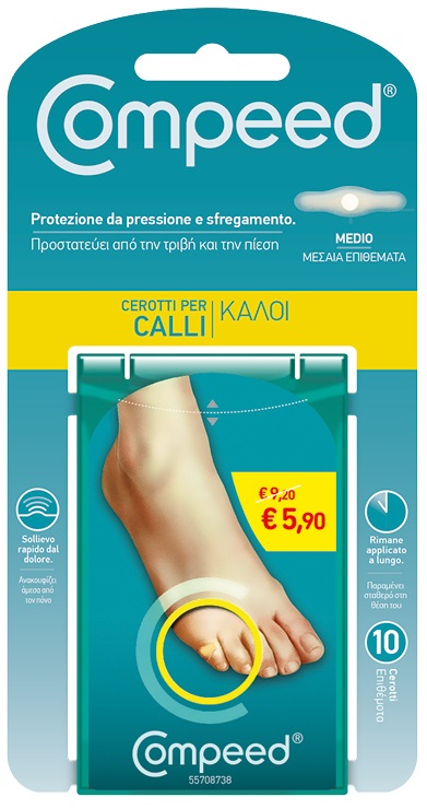COMPEED CEROTTI PER CALLI MEDIO 10 PEZZI PROMO - Farmafamily.it