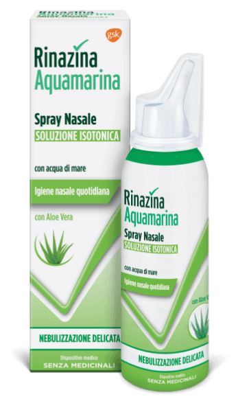 RINAZINA AQUAMARINA FAMILY SPRAY NASALE ISOTONICO DELICATO 100 ML - Farmafamily.it