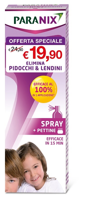 TRATTAMENTO SPRAY PIDOCCHI E LENDINI PARANIX 100 ML + PETTINE TAGLIO PREZZO - Farmafamily.it