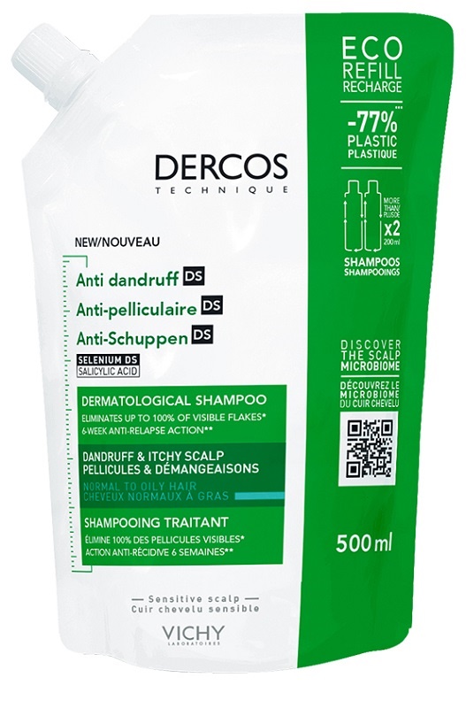 DERCOS ECO RICARICA SHAMPOO ANTI FORFORA 500 ML - Farmafamily.it