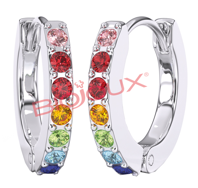 ORECCHINI CRYSTAL HOOP MULTICOLOR 1 PAIO - Farmafamily.it