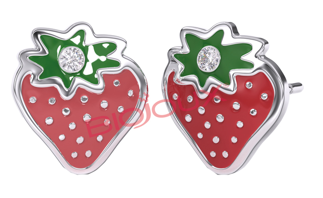 ORECCHINI FRAGOLA WITH SWAROVSKI 1 PAIO - Farmafamily.it