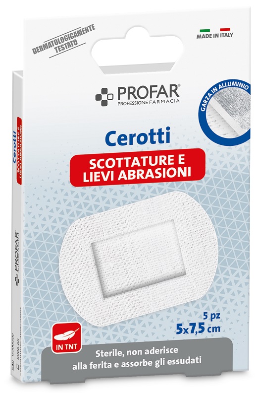 CEROTTI PROFAR SCOTTATURE E LIEVI ABRASIONI IN TNT 5X7,5CM 5 PEZZI - Farmafamily.it