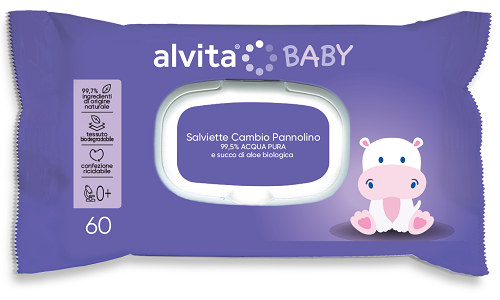 ALVITA BABY SALVIETTE PURE WATER 60 PEZZI - Farmafamily.it