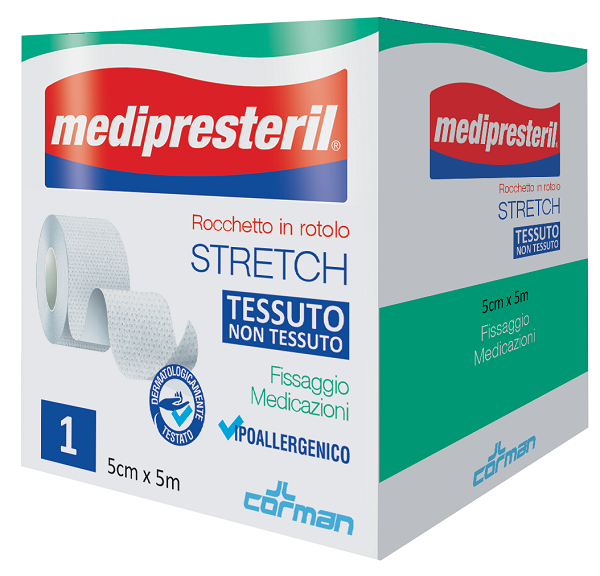 MEDIPRESTERIL ROCCHETTO ROTOLO STRETCH TESSUTO NON TESSUTO 5 CM X 500 CM - Farmafamily.it