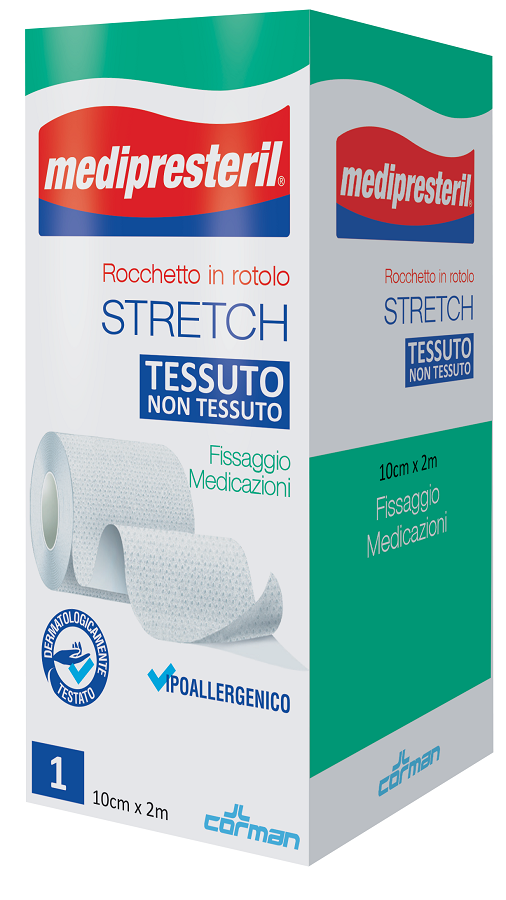 MEDIPRESTERIL ROCCHETTO ROTOLO STRETCH TESSUTO NON TESSUTO 10 CM X 200 CM - Farmafamily.it
