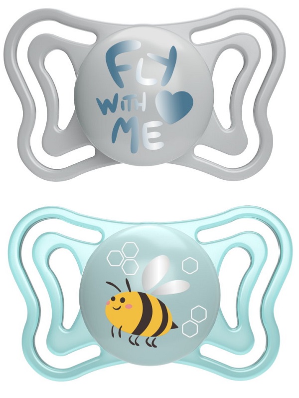 CHICCO SUCCHIETTO LIGHT AZZURRO SILICONE 2-6M 2 PEZZI - Farmafamily.it