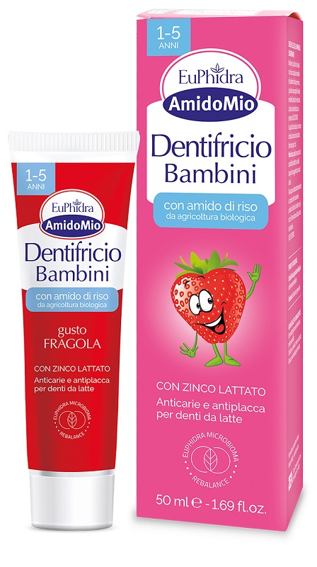EUPHIDRA AMIDOMIO DENTIFRICIO FRAGOLA 1-5 ANNI 50 ML - Farmafamily.it