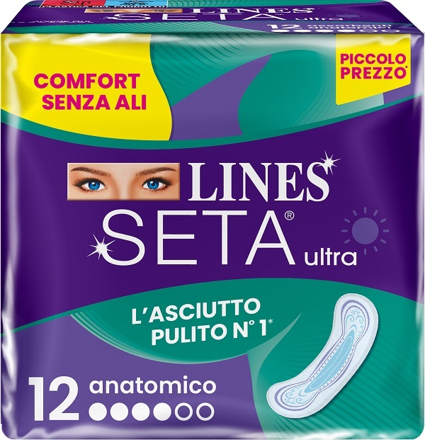 LINES SETA ULTRA ASSORBENTI ANATOMICO DWCT 12 PEZZI - Farmafamily.it