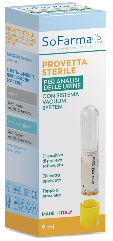 PROVETTA SOTTOVUOTO VACUTEST DA 9 ML SOFARMAPIU' - Farmafamily.it