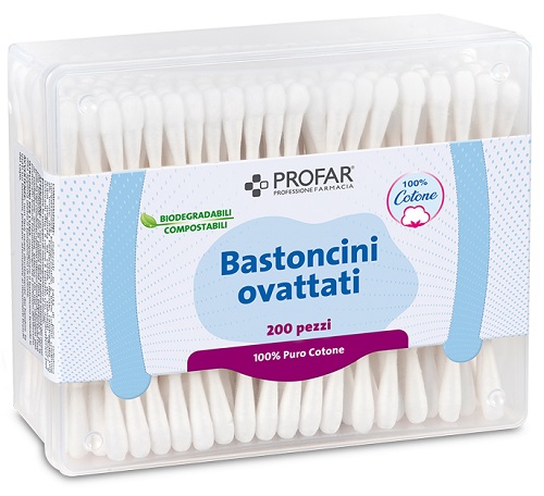 PROFAR BASTONCINI OVATTATI 200 PEZZI - Farmafamily.it