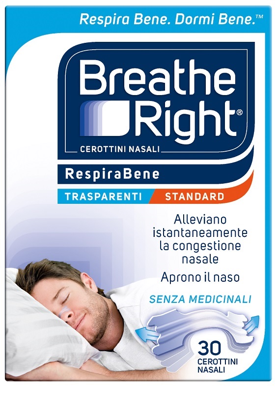 CEROTTI NASALI BREATHE RIGHT TRASPARENTI 30 PEZZI - Farmafamily.it