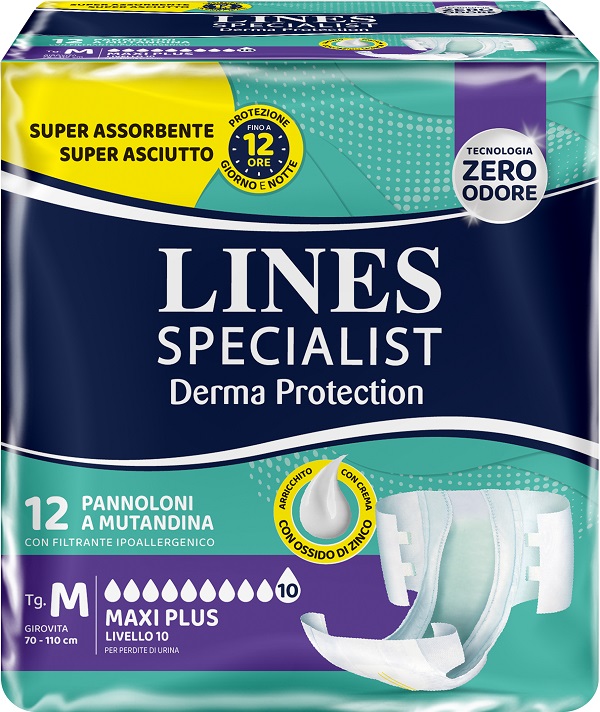 PANNOLONE MUTANDINA LINES SPECIALIST DERM AP M 12 PEZZI - Farmafamily.it