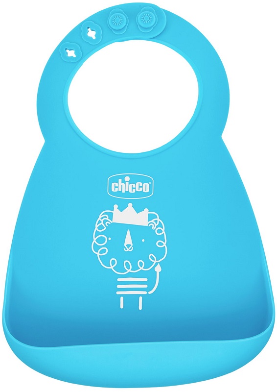 CHICCO BAVAGLIA SILICONE AZZURRO - Farmafamily.it