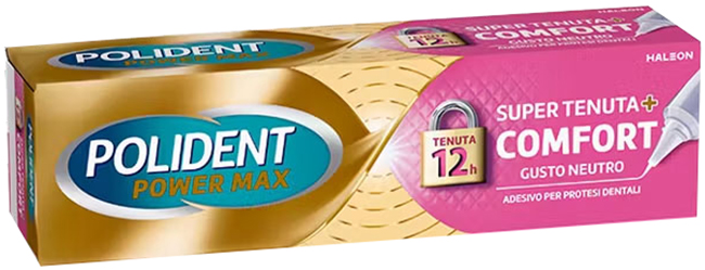 CREMA ADESIVA PROTESI DENTALI POLIDENT POWER MAX SUPER TENUTA+COMFORT 70 G - Farmafamily.it