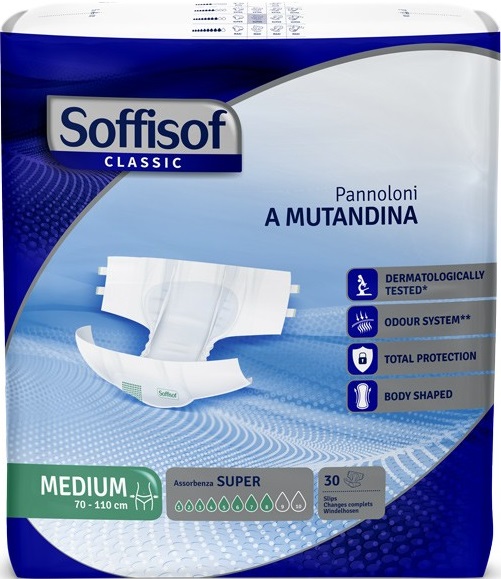 PANNOLONE MUTANDINA SOFFISOF CLASSIC SUPER M 30 PEZZI - Farmafamily.it