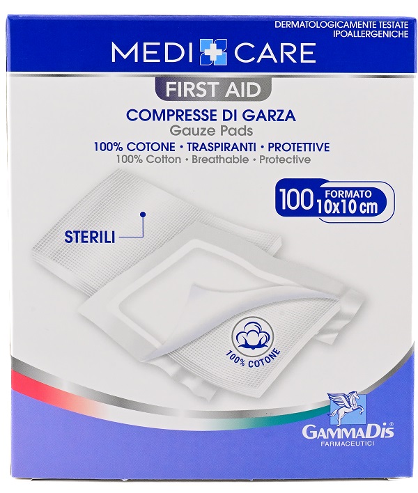 GARZA MEDICARE COTONE 10X10 CM 100 PEZZI - Farmafamily.it