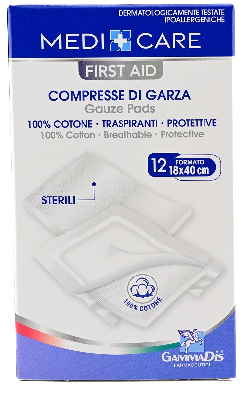 GARZA MEDICARE COTONE 18X40 CM 12 PEZZI - Farmafamily.it