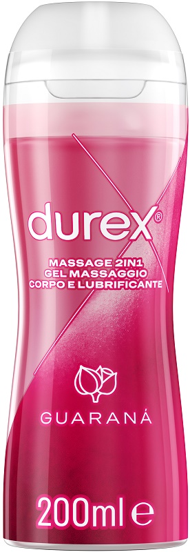 DUREX MASSAGE 2 IN 1 GEL MASSAGGIO CORPO E LUBRIFICANTE GUARANA' 200 ML - Farmafamily.it