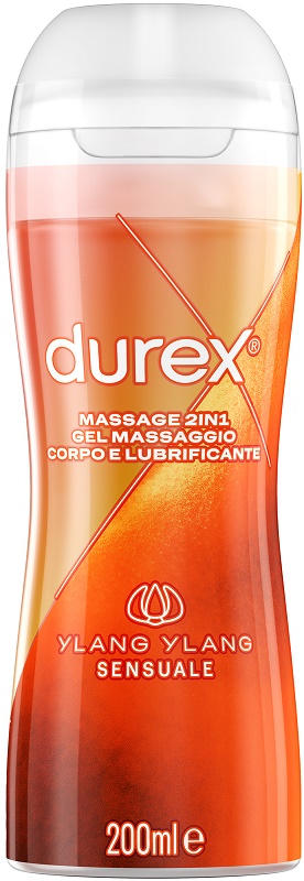 DUREX MASSAGE 2 IN 1 GEL MASSAGGIO CORPO E LUBRIFICANTE YLANG YLANG 200 ML - Farmafamily.it