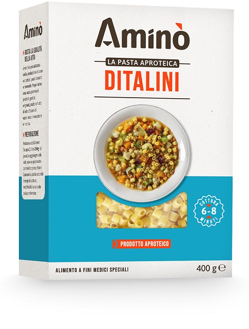AMINO' LA PASTA APROTEICA DITALINI 400 G - Farmafamily.it