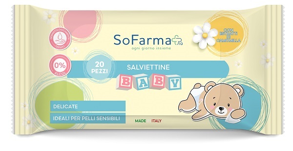 SALVIETTINE BABY CAMOMILLA 20 PEZZI SOFARMAPIU' - Farmafamily.it