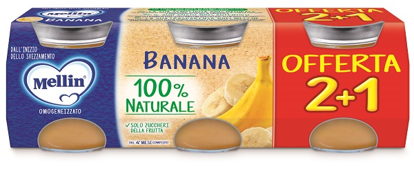 MELLIN OMOGENEIZZATO BANANA 3 PEZZI DA 100 G - Farmafamily.it