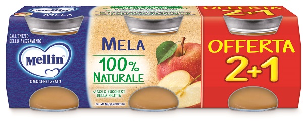 MELLIN OMOGENEIZZATO MELA 3PZ DA 100 G - Farmafamily.it